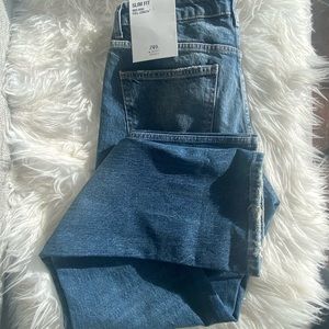 Zara slim fit, mid rise, full length jeans
